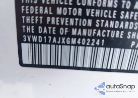 2016 Volkswagen Jetta 1.8T Sport z USA, uszkodzony, nr VIN 3VWD17AJXGM402241